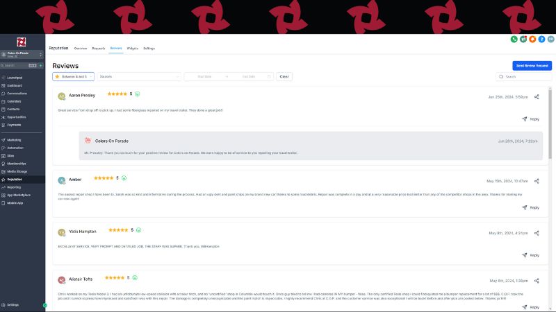 a screenshot of our Ninja Inbox for Colors on Parade Columbia